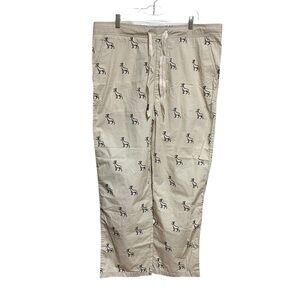 Bass Pro Shops Lounge Pants Size Large Tan Deer Print Drawstring NEW
